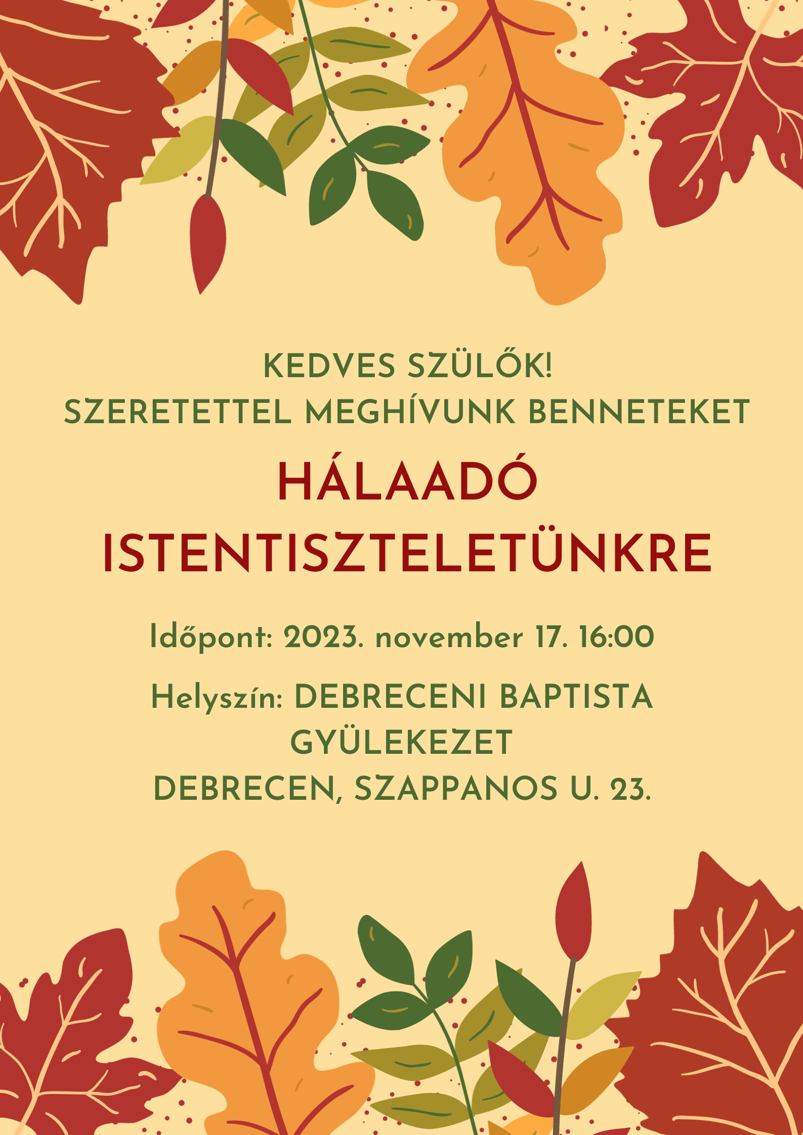 Hálaadó Szülők 2023